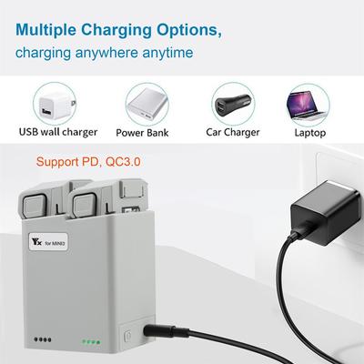 (SU)QC3.0 Battery Charger Two Way USB Charging Hub For  Mini 3 Pro Drone