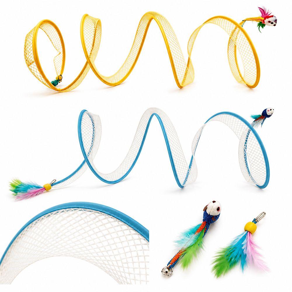 Flexible Spiral Structure Kitten Play Tunnel Interactive Cat Tunnel Kitten Exercise