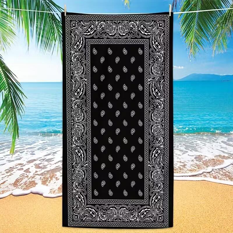 

Летняя пляжная бандана с узором в стиле ретро пейсли, полотенце для купания, банное полотенце для вечеринки у бассейна, подарок для детей 50x100cm