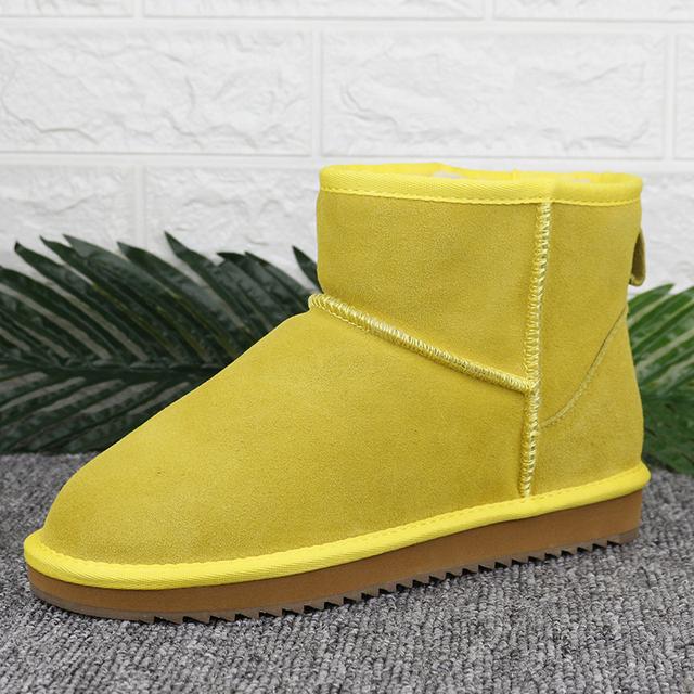 Nye Snøstøvler i Naturlig Pels Ull Dame Vinter Varme Støvler Sklisikre Damesko Ekte Kuskinn Ankelstøvletter Størrelse 45