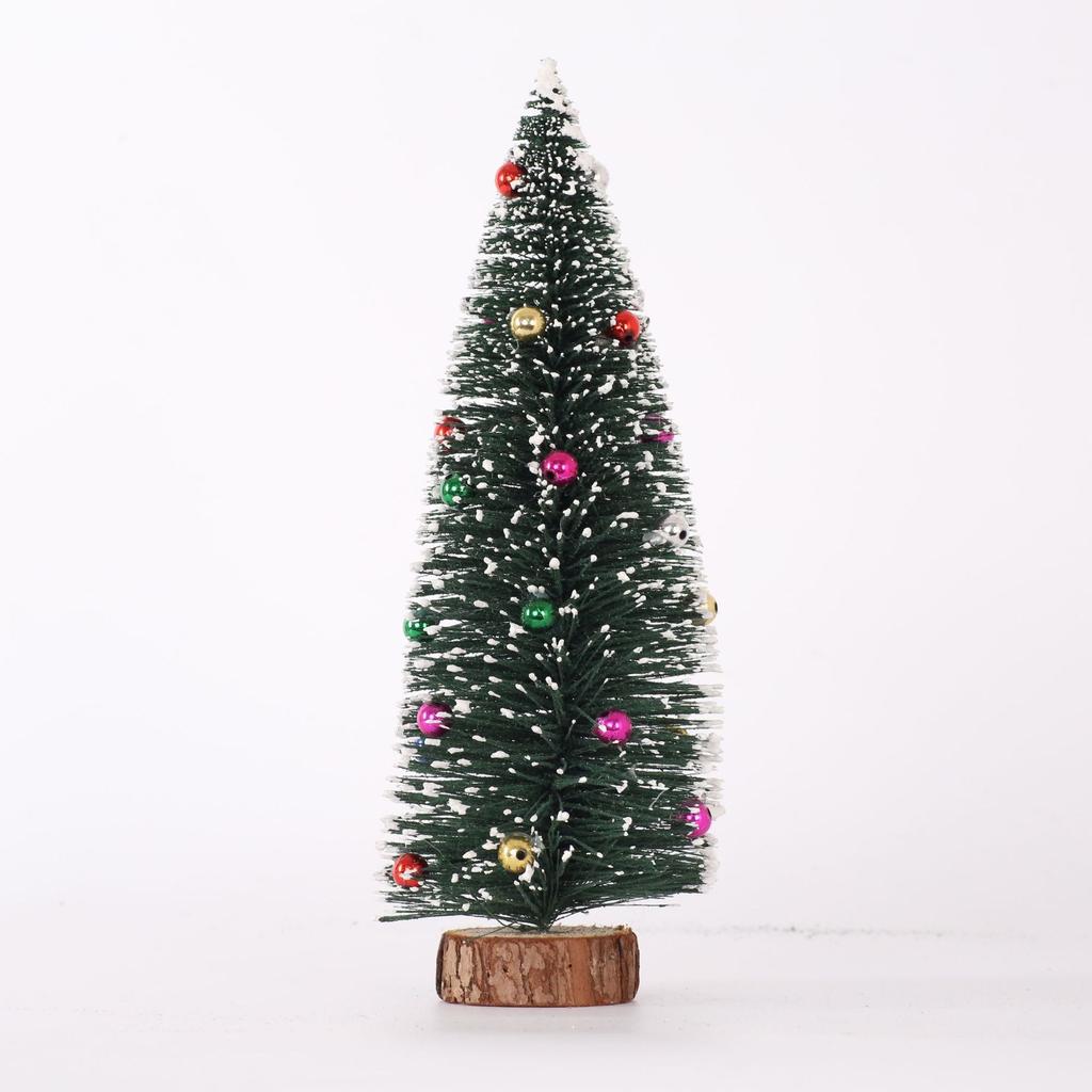 New Christmas Decorations Flocked Sticky Beads Mini Christmas Tree Christmas Desktop Ornaments Small Christmas Tree Ornaments
