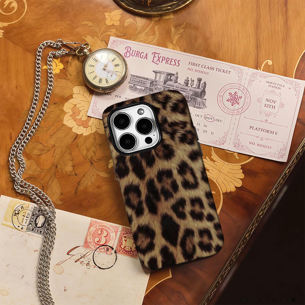 Leopard Print Pattern Phone Case for IPhone 16 15 14 13 12 11 X XS XR XSMAX 7 8 Pro Max Plus Double-layer Back Cover