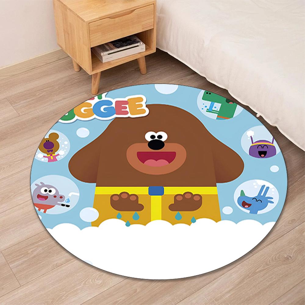 Hey Duggee Printed Round Rug Carpet Chair Rug Area Rug Entryway Doormats,for Office Chair Living Room Bedroom Kitchen Room.