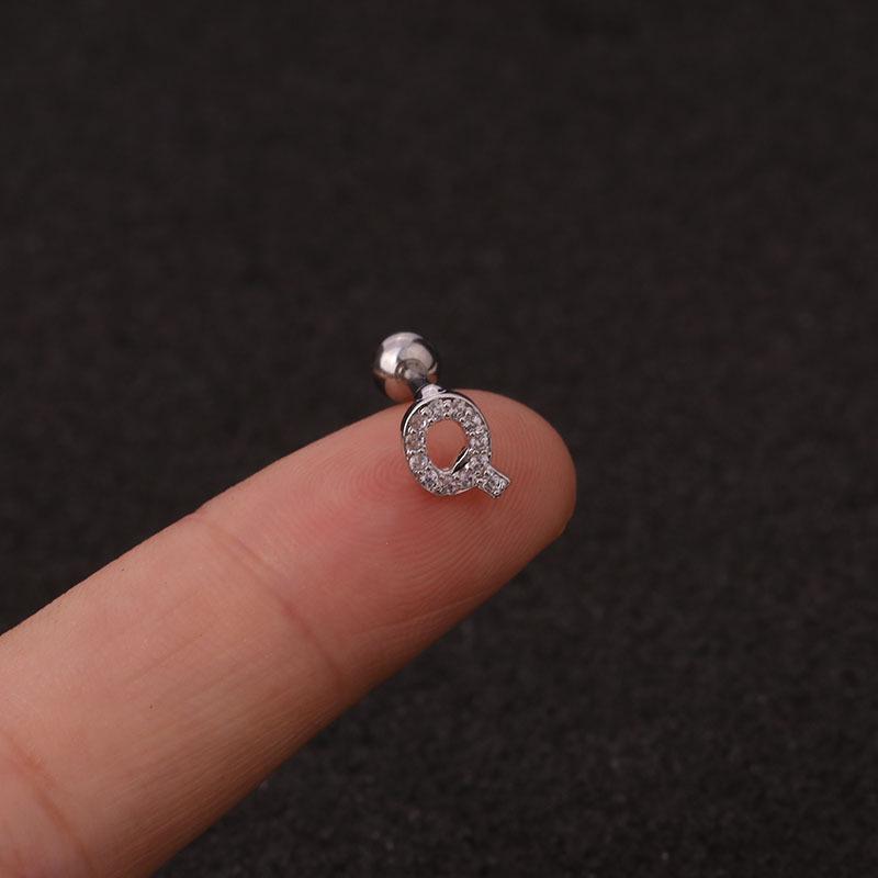 Trendy 26 Letters Tragus Cartilage Earring Women Exquisite Tiny Initial Alphabet Name Helix Earring Piercing Jewelry Gift