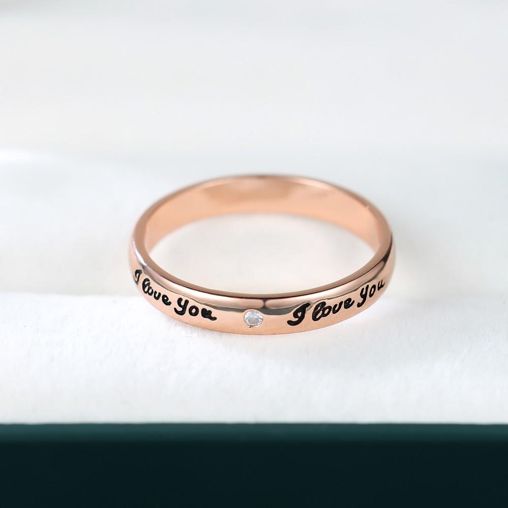 

Романтические кольца с надписью «Я тебя люблю» для женщин, роскошное обручальное кольцо из розового золота, свадебные украшения, подарок 10 розового золота