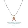 Mezmic Korean Consonant Pendant - 18K Yellow Gold Plated Pink Cz