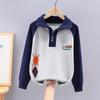 Boys' Cotton Half-Zip Fleece-Lined Knitted Pullover Sweater