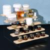 Wooden Display Stand Jewelry Showcase Storage Holder Collectibles Shelf Organizer Dessert Cupcake Perfume Storage Rack