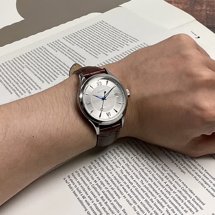 JIOS Automatic Domestically Genuine Leather MADE IN Sapphire Glass X Blue Hands X Brown Crocodile Embossed [JIOS] Japanese-made Watch, Watch,