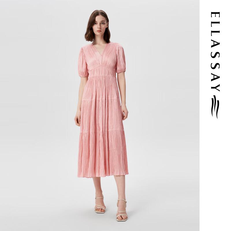 

ELLASSAY 2025 Summer V-Neck Waist-Cinching Maxi Dress XS