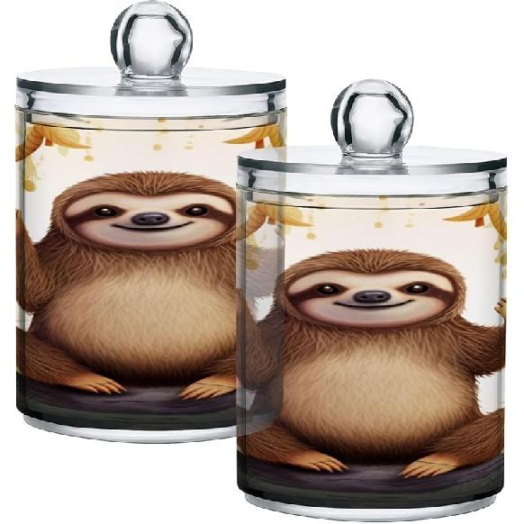 Colorful Skulls 2PC Airtight Transparent Plastic Storage Jar Food Storage Container Plastic for Food Herbs Tea etc with Storage Lid easy to use and