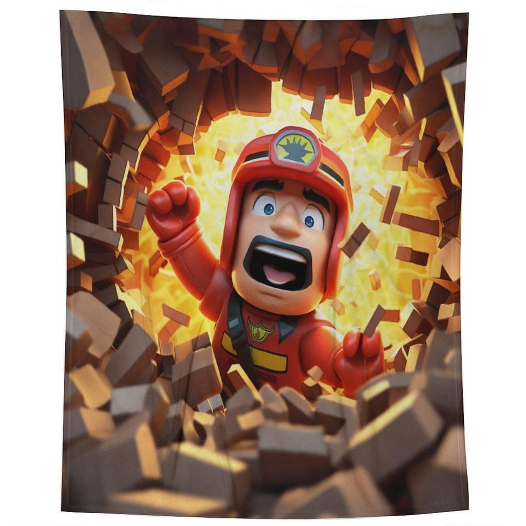 Firefighter Theme Printed Blanket for Sofa Bed Travel Camping Living Room Office Conditioning Blanket for All Seasons Gifts