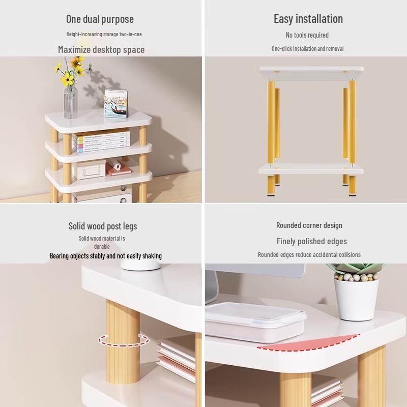 Monitor Riser with Desktop Storage Shelf