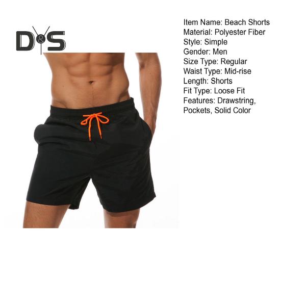 Pantaloni Scurți de Plajă pentru Bărbați Talie cu Șnur Ajustabili Croială Lejeră Pantaloni Casual cu Buzunare Culoare Solidă Pantaloni Versatili pentru Purtare Zilnică