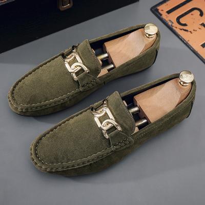 Mocasines clásicos retro verdes para hombre, zapatos planos de gamuza hechos a mano, zapatos casuales, calzado de conducción sin cordones para hombre, mocasines hombre