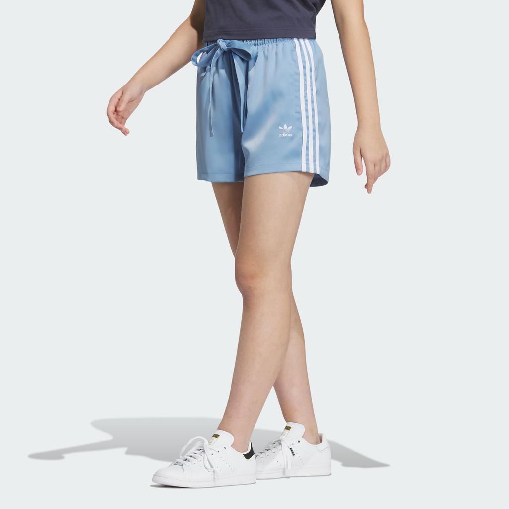 Adidas Originals Trefoil Sportswear Shorts With Three Stripes Splicing Design Women Bottoms Sky-Blue IN1017