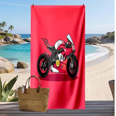 Motorcycle Printed Beach Towel Quick Dry Soft TowelPortable Large Rectangular Beach Blanket for Travel Swimming Pool