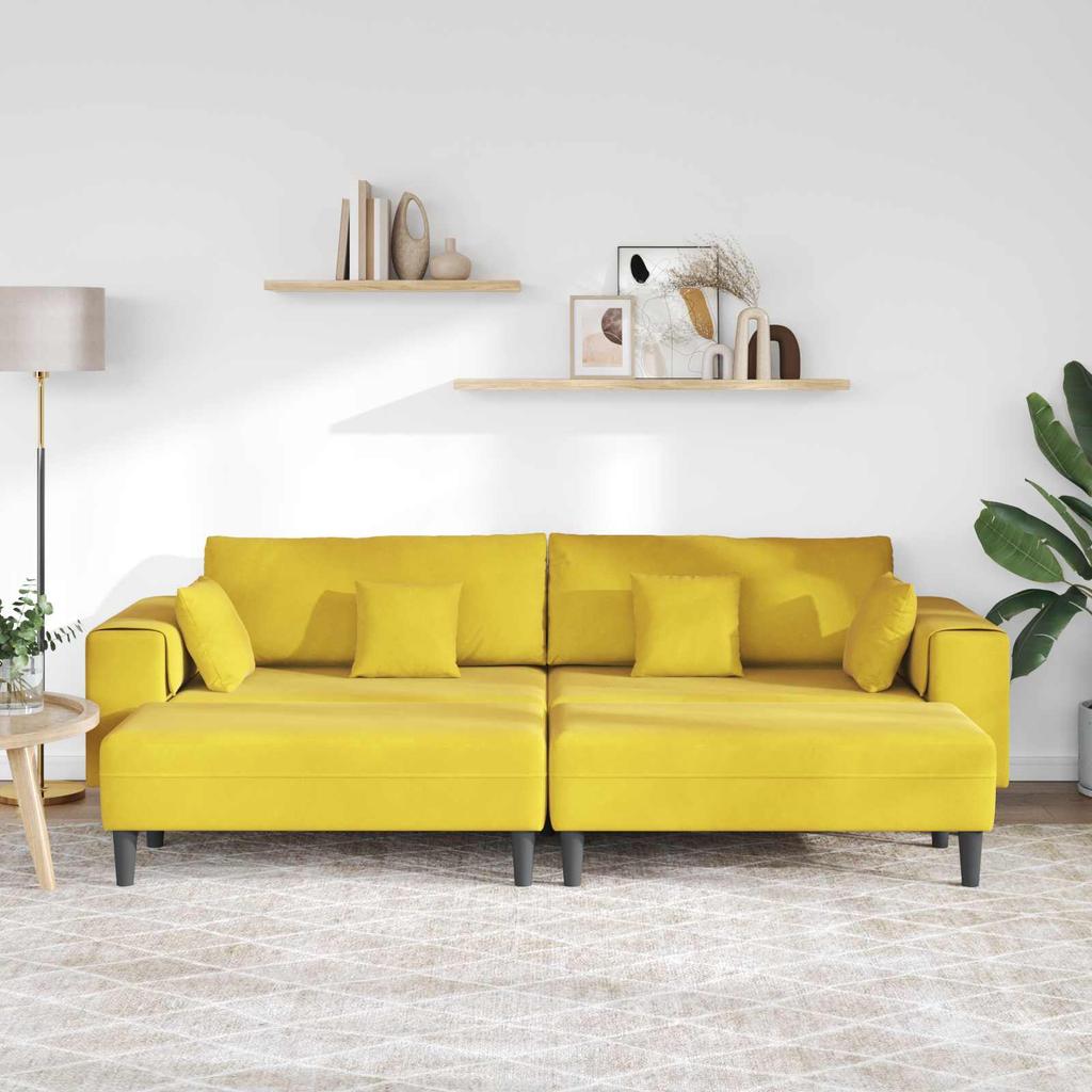 3 Piece Sofa Yellow 250 x 188 x 76 cm Velvet