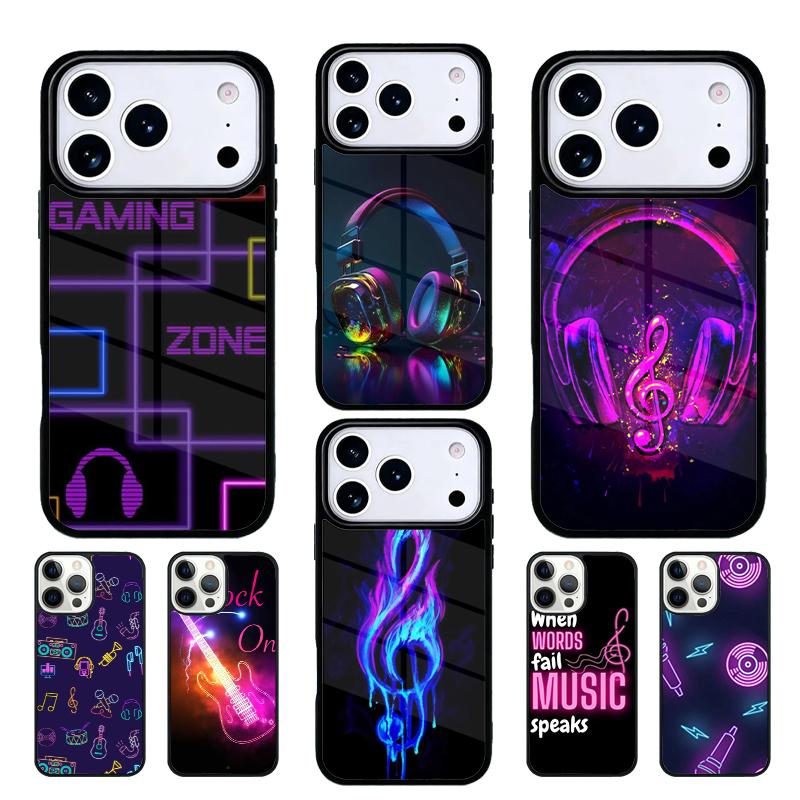Neon Music mobile phone case Compatible with IPhone 17 16 15 14 13 12 11Pro Max 17 Air cover