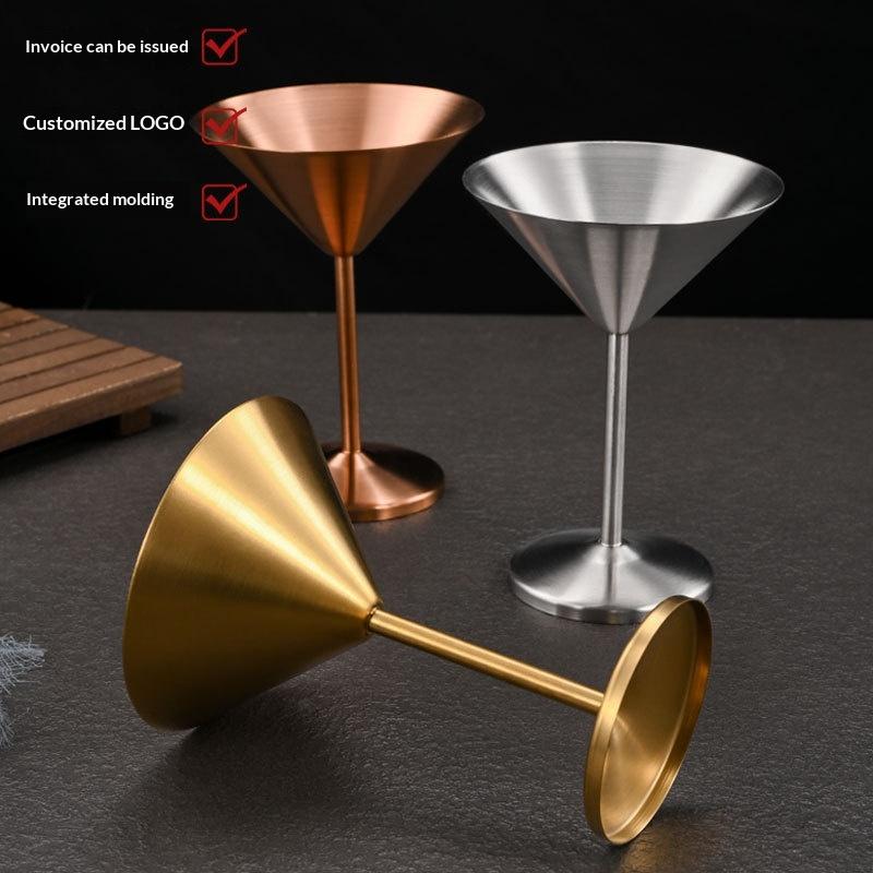 Edelstahl Martini-Gläser Cocktailglas Eis Dessertkelch Getränk Champagner Metall Weinkelch Restaurant Bar Geschirr