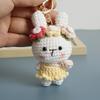 Handmaking Bunny Keyrings Knitting Rabbit Doll Pendant Creative Crochet Keyrings  Backpack