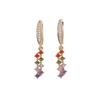 1 Pair Fashion Colorful Geometry Zirconia Dangle Earrings for Women Jewelry Wedding Party Accessories