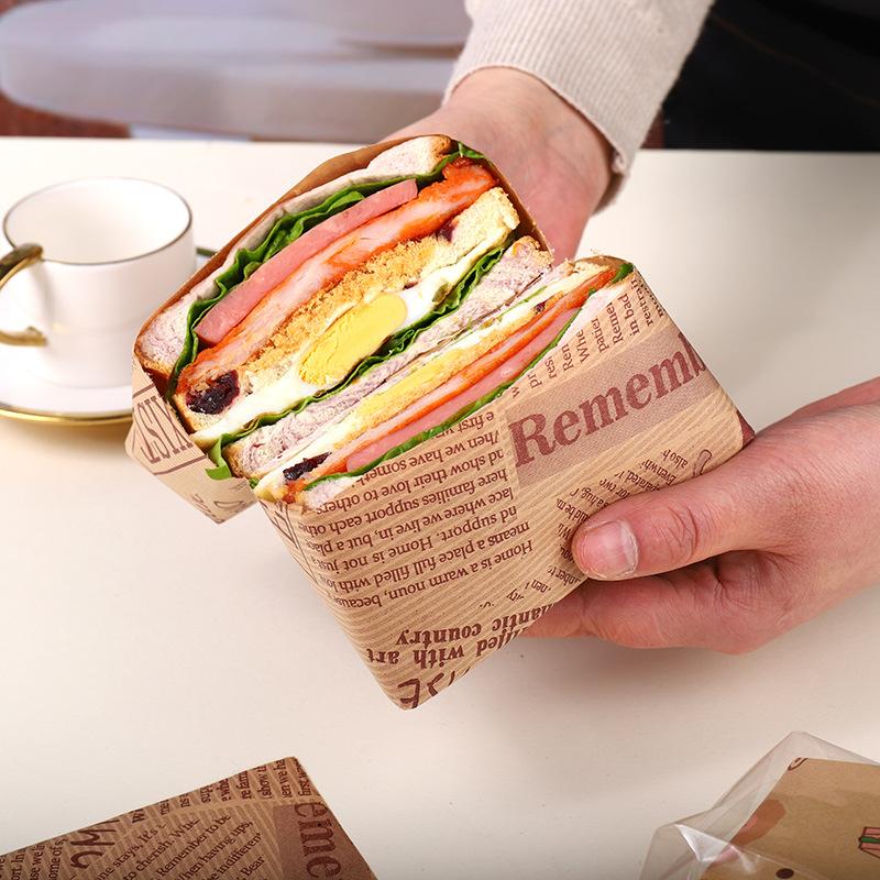 28x38cm Multifunktionale Haushaltsablage Spezielles Papier Kommerzielles Ölbeständiges Pad Papier Cartoon Muster Sandwichverpackung Burger Brot Backblech Papier