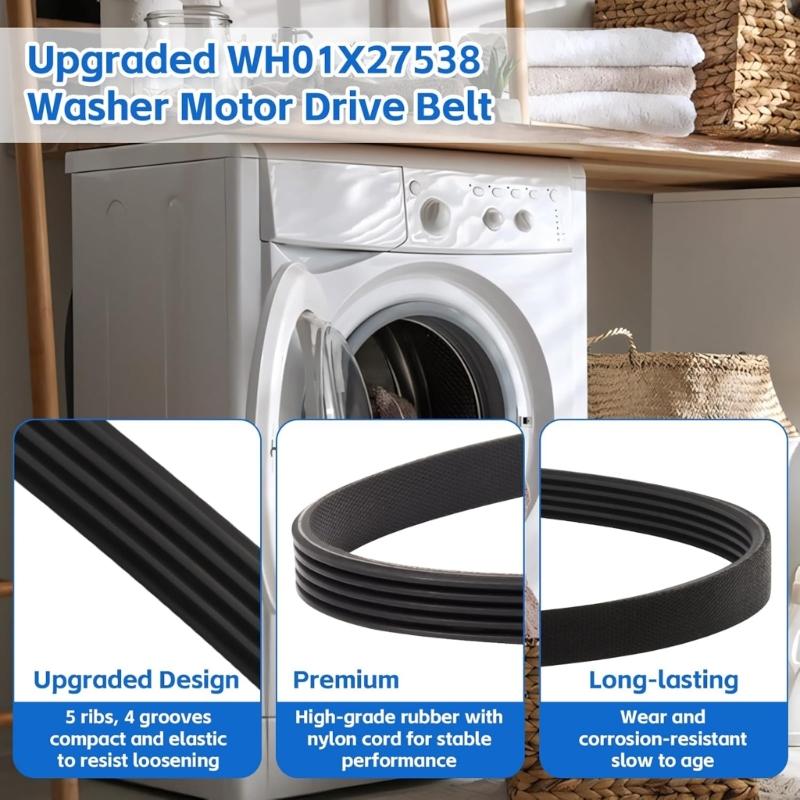 2 ks Pevné gumové hnací řemeny Řemen pračky Pro srovnatelné pračky Udržuje správnou funkci