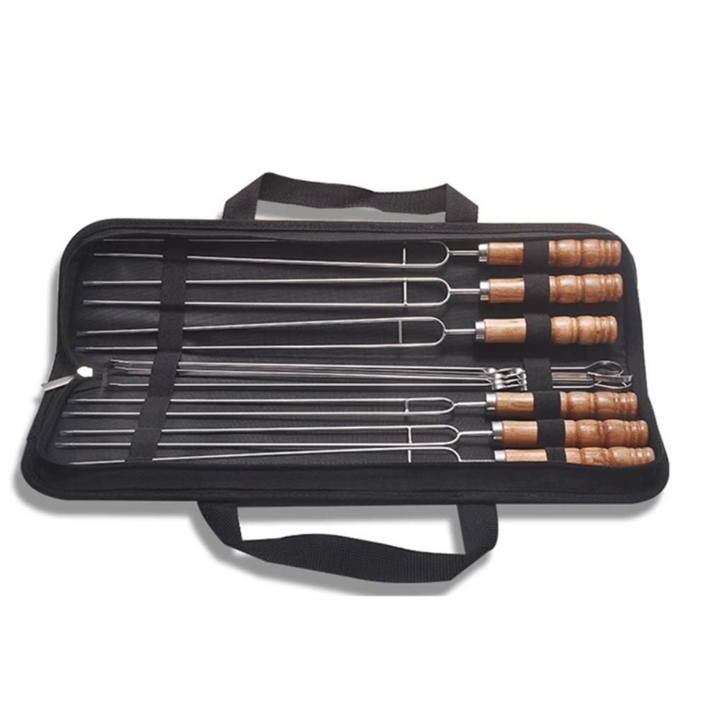 10pcs Reusable BBQ Skewers Stainless Steel Grilled Fork Barbecue Needle Marshmallow