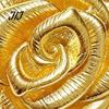 Zinc Alloy Brooch Vintage Golden Plated Rose Brooch, Metal Flower Lapel Pin for Dainty Badge Women, Relief Floral Suits Dresses Shirts Scarves Scarf