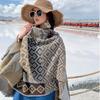 Women Shawl Wraps MODERN NEW SAGA Wool Scarf Knitted Cardigan Wool Stoles Autumn Winter Female Shawls Knit Tippet