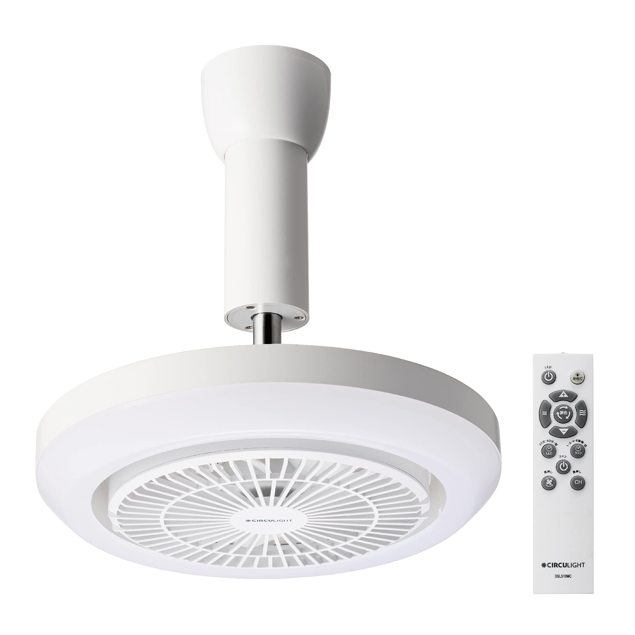 

Doshisha Circulite Mega Series Hanging 3 Color Toning 5 Dimming 5 Air Volume Remote Control White Model, Levels, Levels, Levels, Included, білий