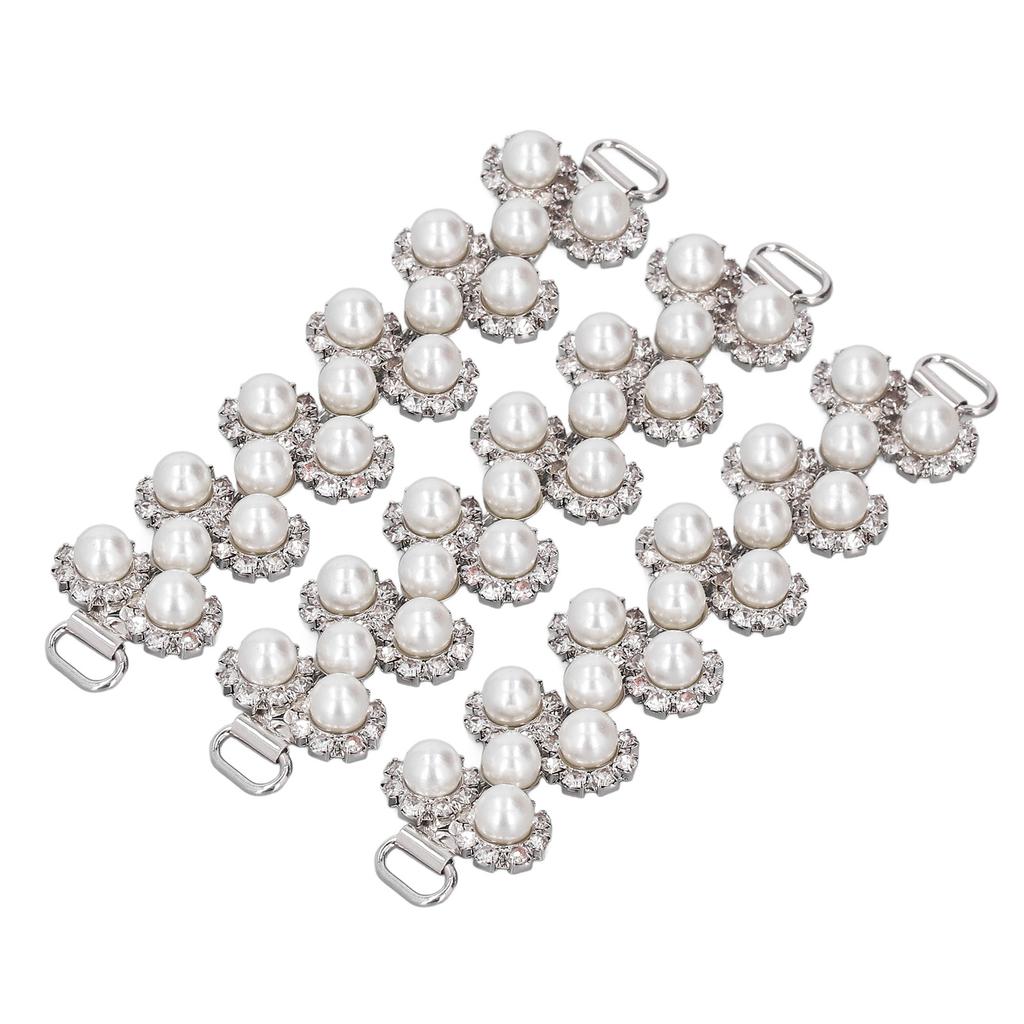 10pcs Pearl Bag Chain Polishing Process Exquisite Pearl Chain Strap with Metal Clasp for Phone Case