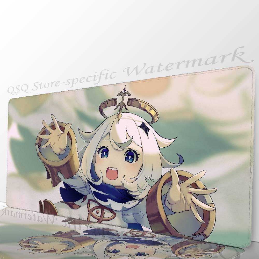 Paimon Game Anime Genshin I-Impact Mousepad Non-slip Suitable For Office Computers Laptops E-sports Game Desk Mats XXL Keyboard