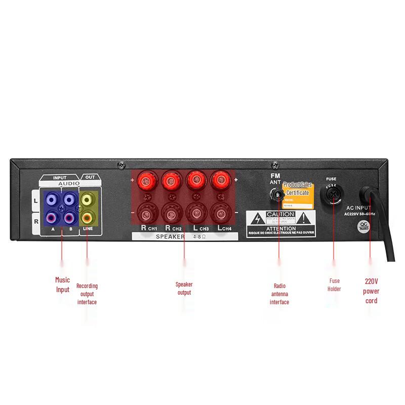 LINGSHENG Bluetooth Wall-Mounted Audio System for Conference, Home KTV & Background Music - 80sqm Set CN Plug (adapter Included)