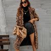 Fashionable Casual Square Collar Faux Fur Coat Plush Long Jacket Autumn And Winter Top For Women