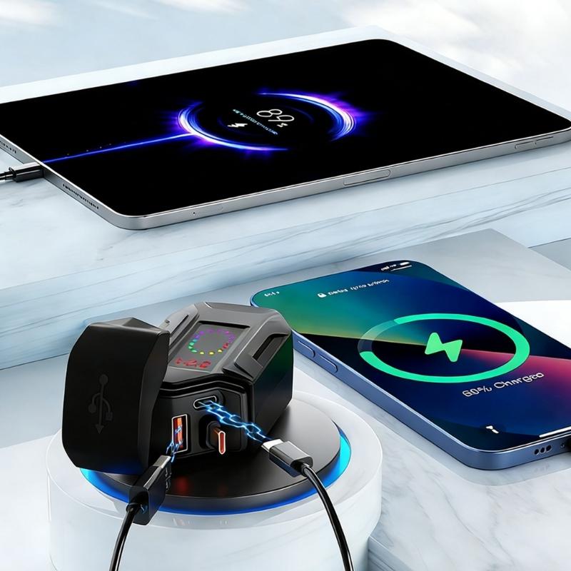 Waterproof Motorcycle USB Chargers With LED Voltage Display Fast Charge 30W Type C 18W USB A For Phones Tablet Camera
