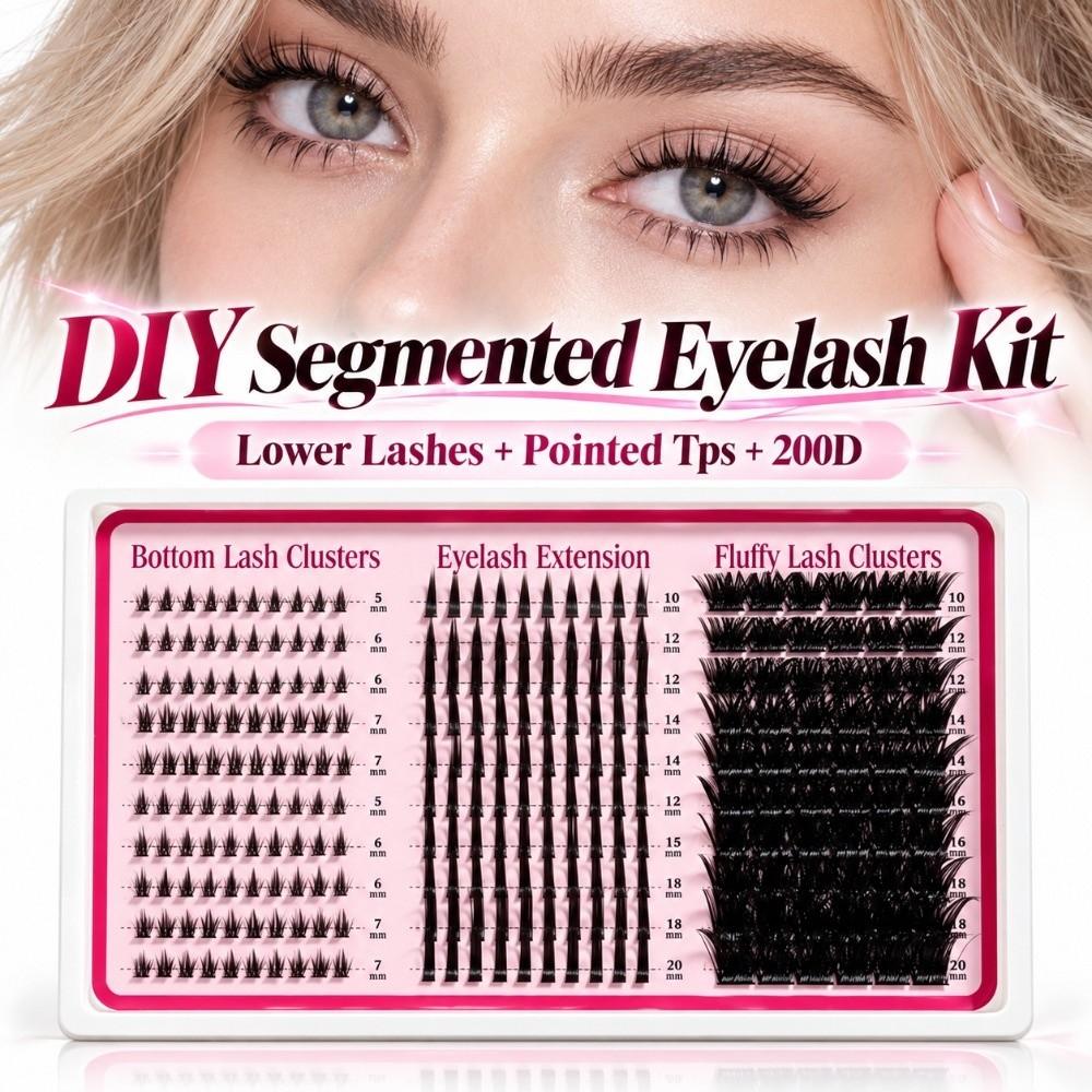Lower Eyelashes Lash Extensions Kit DIY Segmented False Eyelashes Kit Manga-style Eye Makeup