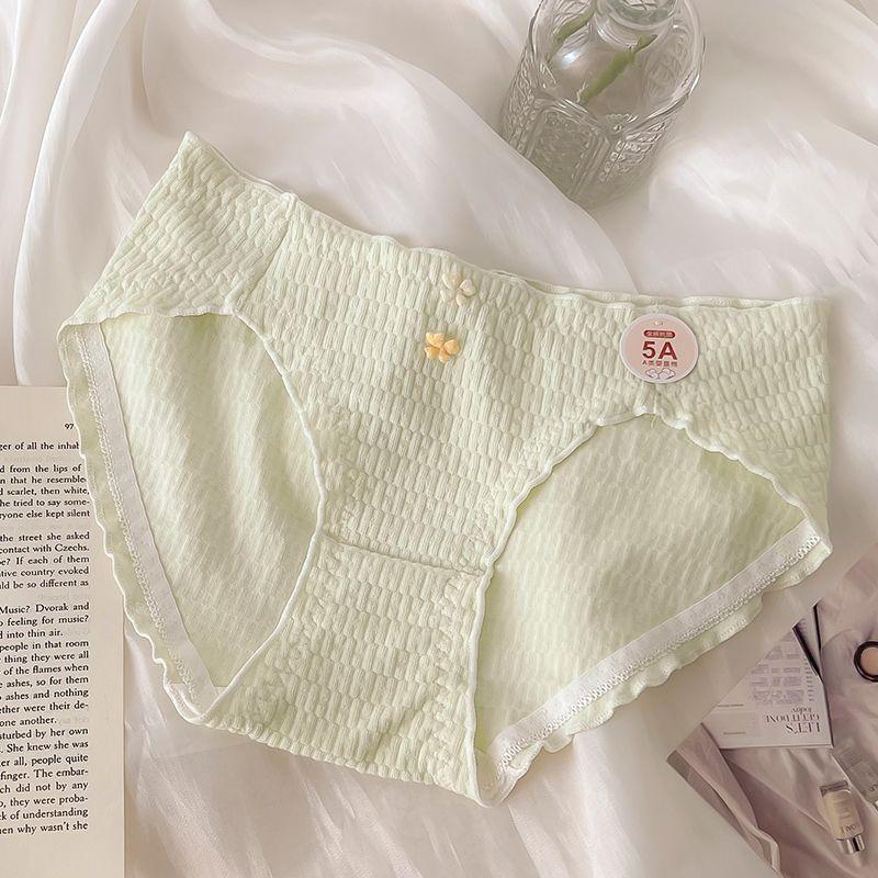 Antibacterial pure cotton Panties jacquard mid waist comfortable triangle Women’s Panties