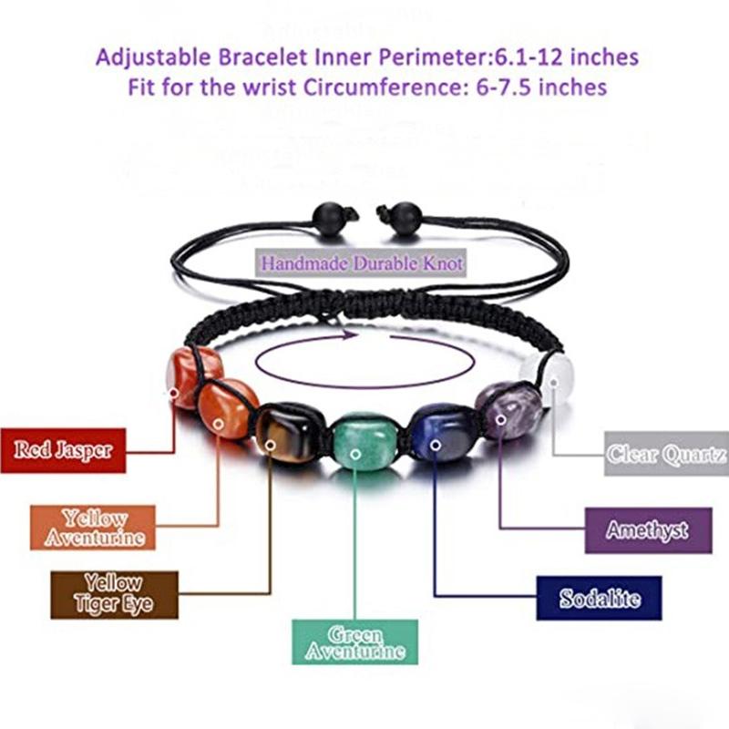 Brățară clasică cu margele Piatră naturală Funie neagră împletită Yoga Reiki Vindecare Echilibru Brățări și brățări Cadou pentru meditație