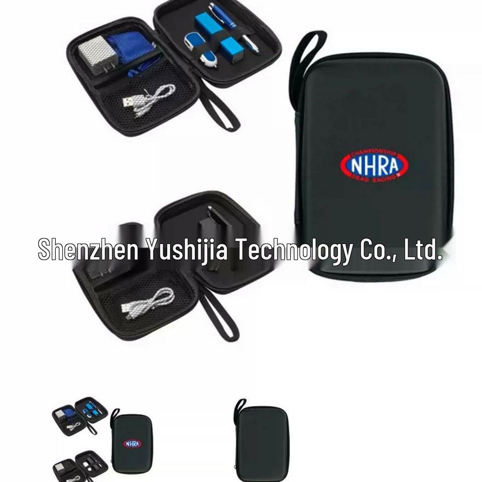 

Travel Audio Power Bank Set: Earbuds, Car Charger, Adapter, Cable in 5-in-1 EVA Bag 1200mAh
