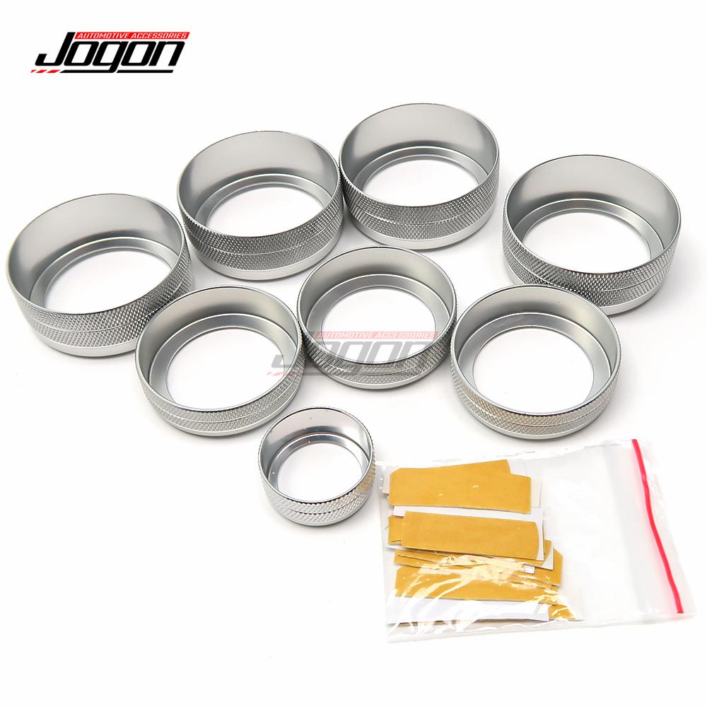 For Ford F150 2009-2014 Accessories Car Interior Air AC Conditioner Audio Headlight Switch Knob Ring Adjust Buttons Decoration Silver Color