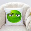 Green Face Little Mung Bean Funny Pillow Cover, Zippered & Removable Washable, Home Bedroom Bedside Cushion Cover