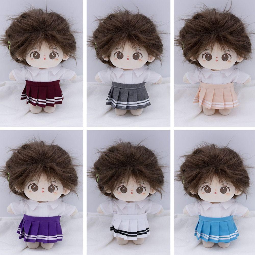 

Pleated Skirt 20CM Cotton Doll Dress Changing Plush Toys Clothes Cotton Doll Clothes Girl Gift светло-синий