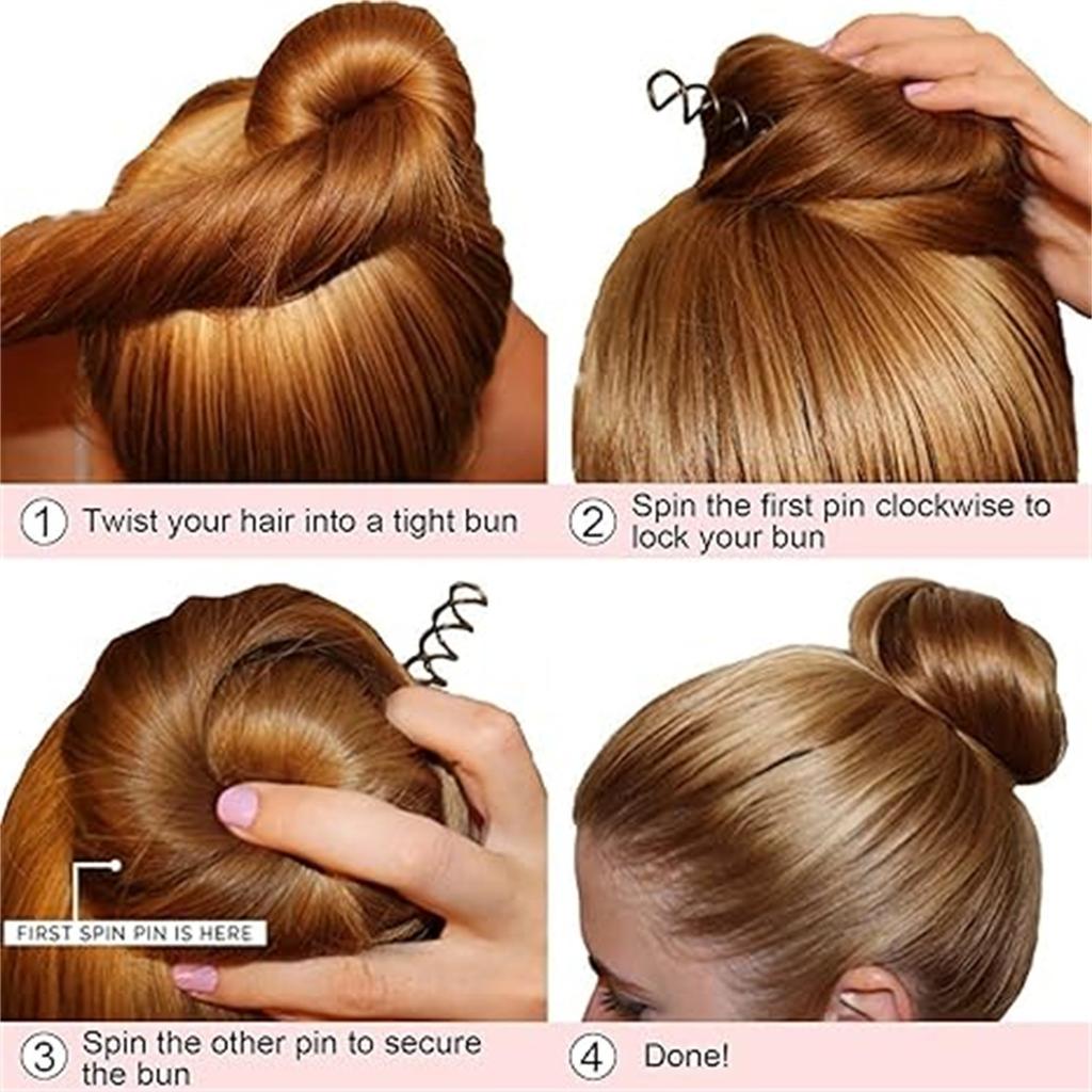 10PC Spiral Hair Pins, Twists Hair Pins Corkscrew Hair PinsSpin Pins NonScratch Round Clip For Women Hair StyleDIY