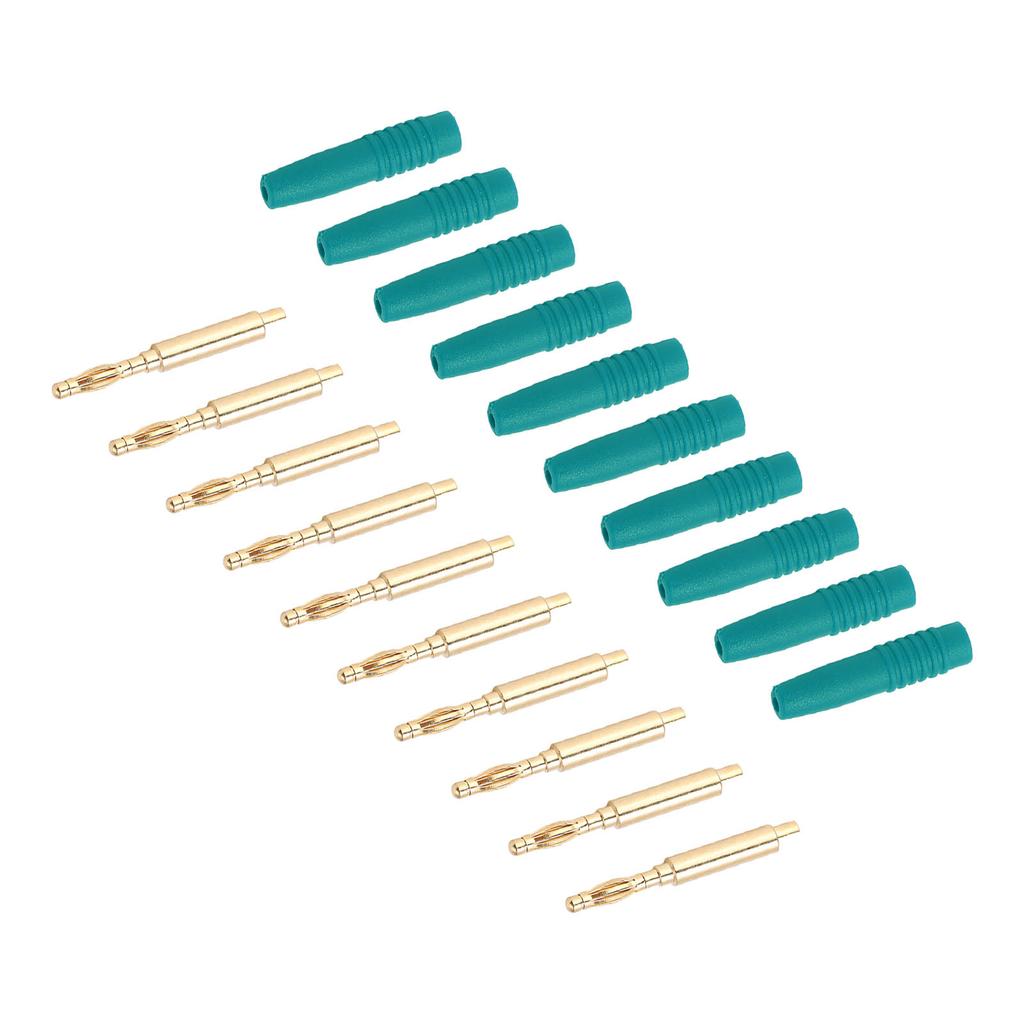 10 Stück Bananenstecker Vergoldet 2mm Stecker Isolierte Metallstecker mit Gehäuse zum Testen