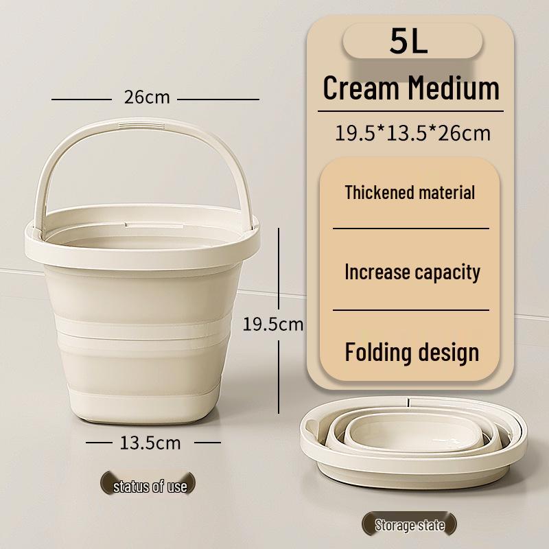 Portable Folding Multi-Purpose Bucket: Outdoor, Car, Fishing, Foot Bath & Laundry - Thickened, Large Capacity