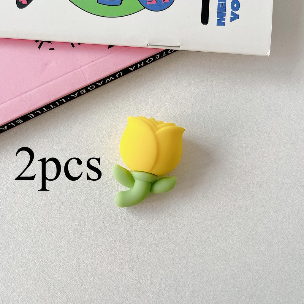 2Pcs Tulip Flower Cable Protector, Cute Decorative Charger Cable Cover, Compatible with Phone Charging Cables