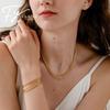 Elegant Multi-Layer 18K Gold-Plated Stainless Steel Bracelet Necklace for Women