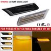 2pcs Sequential Flashing LED Turn Signal Side Marker Light For Porsche 911 997 987 Cayman Boxster Carrera Targa Turbo 2005-2012